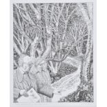 * Miller (Paul, 1957 -). Robin and Heather [Tanner] in the Hazel Copse, 2002, original pen & black