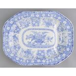 * Game Dish. A Victorian pottery transfer print blue and white meat plate, decorated with urns and