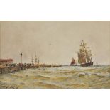 * Hardy (Thomas Bush, 1842-1897). Harbour Scene, 1895, watercolour, signed and dated lower left,