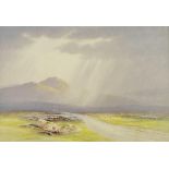 * Brittan (Charles Edward, 1870-1949). Sheep on the Moors, with sunlight and rain, watercolour,