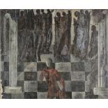 * Panting (Arlie, 1914-1989). Figures in Atrium, oil on canvas, signed and indistinctly dated