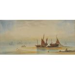 * Mortimer (Thomas, active 1880-1918). Fishing Boats at Dusk, watercolour, signed lower left, laid