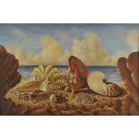 * Stebbing (Peter, 20th century). Shells, oil on board, signed lower right, contemporary gallery