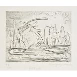 * Wykeham (Mary, 20th century). Attack, etching, on handmade paper, signed, titled and numbered 78/