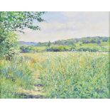 * Lane (Susan, 1954-). Track Through the Field, Winchcombe, Gloucestershire, oil on board, showing a