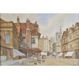 * Stewart (James Lawson, 1829-1911). Street Scene, St Albans, watercolour, signed lower right, 50