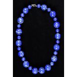 * Lapis Lazuli. A fine stone necklace, comprising twenty-nine graduated beads each of good colour