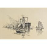 * Hong Kong. William James Aylward (1875-1956), Box Cars of the Sea, charcoal on paper, original