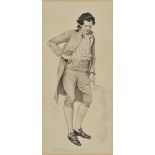 * West (Joseph Walter, 1860-1933). Study of a gentleman in 18th century dress, 1907, pen & ink,