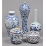 * Chinese Ceramics. A Chinese porcelain bottle vase, decorated with two phoenix, Kangxi mark but