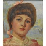 * Merritt (Anna Massey Lea, 1844-1930). Hampshire Girl, oil on board, signed lower right, 200 x