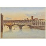 * Vervloet (Frans, 1795-1872). Ponte Vecchio, Florence, watercolour on paper, signed lower right,