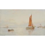 * Walters (George Stanfield, 1838-1924). Dutch fishing boats coming into harbour, watercolour, 245 x