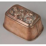 * Jelly Mould. A William IV/early Victorian copper jelly mould, of rectangular form embossed with