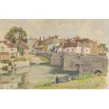 * Walker (Edward, 1879-1955). View of King’s Bridge in Tewkesbury, watercolour on paper, signed