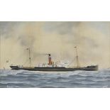 * Corpuz (F., early 20th century). A pair of paintings of SS Barnesmore, Antwerp, 1910, gouache,