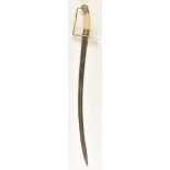 *Sword. A 19th-century Ceylonese sword, the 65cm curved steel blade with silvered metal hilt