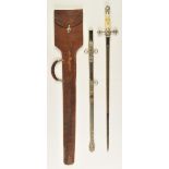 *Sword. An American Masonic sword, the 71cm straight steel blade by  ‘C.E. Ward Co. Mem. London’,