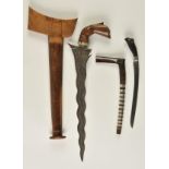 *Kris. A Malay Peninsula dagger, the 35.5cm wavy steel blade with Pamir decoration, the hilt with