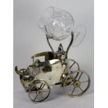 *Horseless Carriage Brandy Warmer. Taking the form of a carriage with a forward-mounted steering-