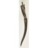 *Bichwar. A 19th-century Indian all steel dagger, the 20cm curved steel blade with complete loop