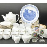 *Colditz Castle. A collection of Colditz souvenirs, comprising a six-place porcelain tea service,