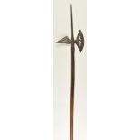 *Halberd. A German polearm, probably 17th century, the iron head with long spike, pierced with