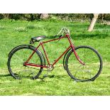 *A circa 1894 Leicester Cycle Co. ‘Peregrine’ Diamond-Framed Safety Bicycle. A 21-inch red-painted