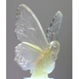 *Marius Sabino Glass Butterfly Mascot. Dating from the vintage period, a rare French vanilla-