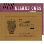 Brochures. Allard Cars. An 8 pp. stapled spine with a plum-coloured cover, featuring the Sports