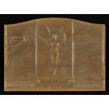 *French Aviation. An Art Nouveau bronze plaquette by A. Morolon circa 1905, for Navigation Aerienne,