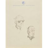*Nuremberg Trial Courtroom Drawings. Two original pencil drawings [by Captain A.G. Wurmser] of the