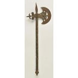 *Fighting Axe. An Indian axe, possibly from the Kingdom of Travancore, the steel crescent-shape