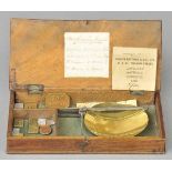 *Scales & Weights. A George III set of apothecary’s scales, the cut steel balance with brass pans