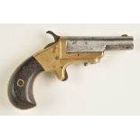 *Derringer. An American Marlin Never Miss .32 rimfire derringer, Serial No. 1194, circa 1870, the