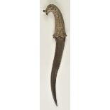 *Pesh-Kabz. A 19th-century Persian dagger, the 24.5cm blade with pronounced double reverse curves