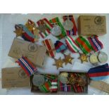 *WWII Medals. A group of five to Major C.S. Partridge, 1939-1945 Star, Africa Star, Italy Star,
