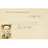*Nuremberg Trials - Wolff. Original ink autograph of SS Obergruppenfuehrer (Italy) Karl Wolff (