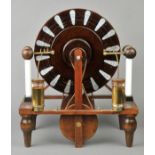 *Wimshurst Machine. A well made electrostatic induction machine, with large wooden wheel set with