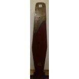 *Propeller. A WWI mahogany propeller blade, with brass leading edge, printed manufacturers