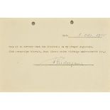 *Nuremberg Trials - Hess. Autograph ink signature of Rudolf Hess (1894-1988), 8th October 1945, as