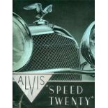 Alvis Speed Twenty. A prestige and unusual multi-fold and single sheet broadsheet, dated September