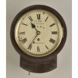 *London & South West Railway. A drop dial wall clock, the 20.5cm circular enamel dial signed J.F.