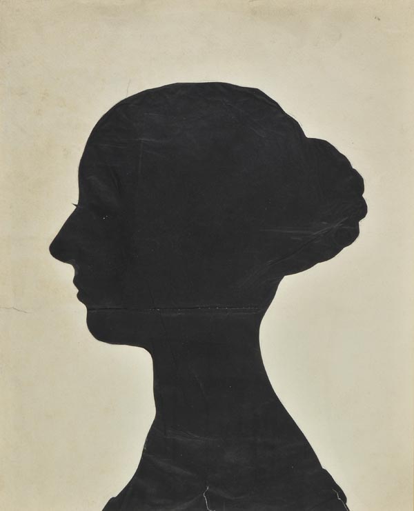 *   Silhouettes. A collection of five large silhouette portraits, early-mid 19th century, together