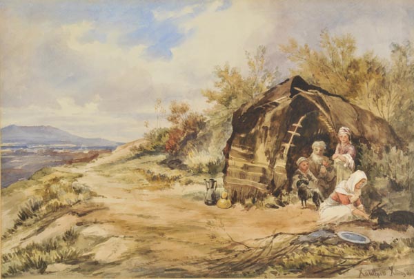 * After William James Muller (1812-45). Tent of wandering Yurooks, Xanthus, Christmas Day,