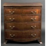 * Chest of drawers. An Edwardian George III style mahogany chest of drawers, the bow front top