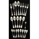 * Flatware. Mixed silver flatware  comprising 2 serving spoons, Edinburgh 1802, 4 table forks