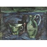 * French School. Blue Jugs, circa 1940s, oil on canvas, 17 x 23cm (6.75 x 9ins), gilt frame (1)