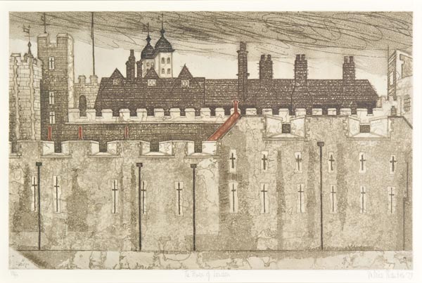 * Thornton (Valerie, 1931-1991). The Tower of London, 1979, colour etching with aquatint, printed