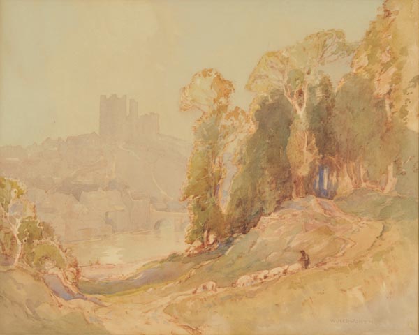 * Redworth (William Josiah, 1873-1947). Richmond Castle, watercolour, signed by artist to lower